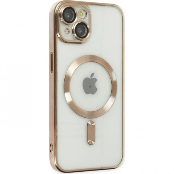 iPhone 13 6.1inç Renkli Kenar Lazer Çerçeveli Magsafe Uyumlu Silikon Kılıf