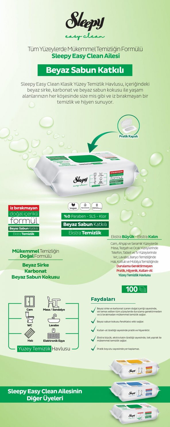 SLEEPY YUZEY TEMIZLIK HAVLUSU 100LU - 6