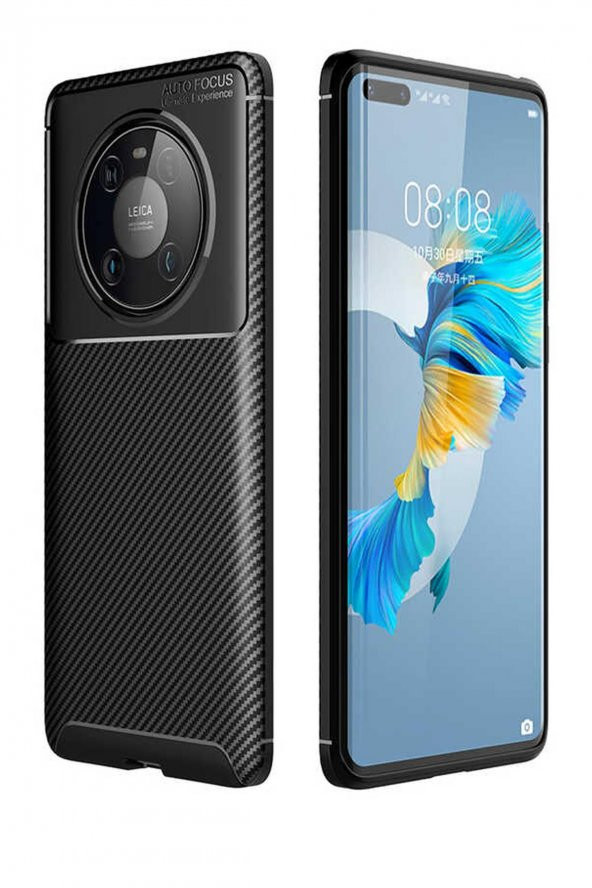 Huawei Mate 40 Pro Kılıf Silikon İnce Karbon Lüx
