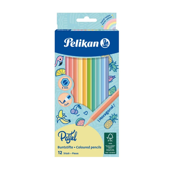 Pelikan Kuru Boya Kalemi Pastel Renkler 12 Renk Kuru Boya ürün görseli