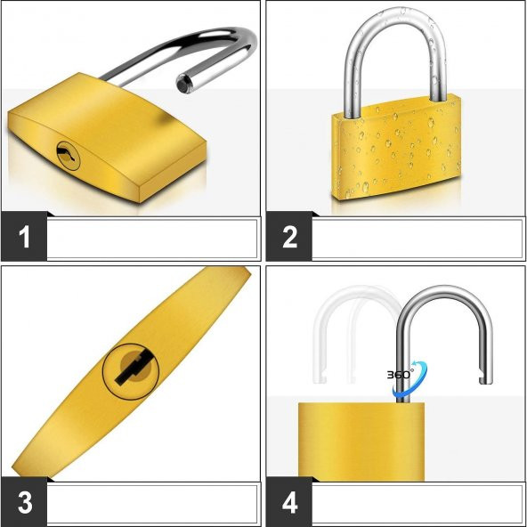 Zhltools 30mm Dolap Çanta Bavul Kilidi Asma Kilit - 6