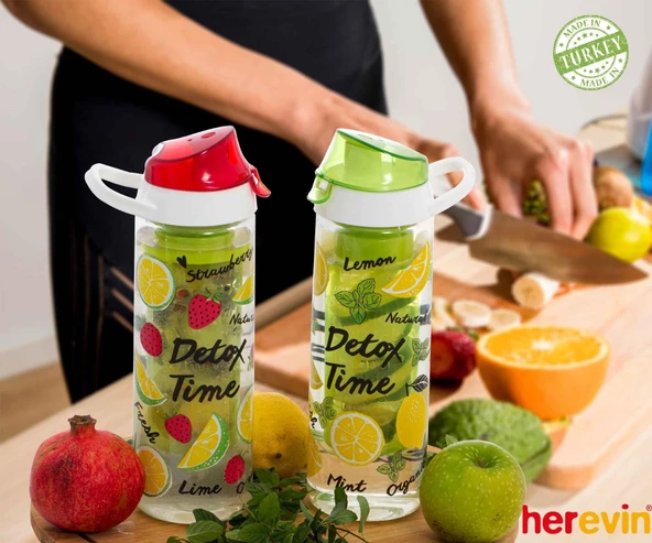 Herevin Matara Detox Time İnfuserli Çilek Como Kapak 650 ML Detox Suluk - 2