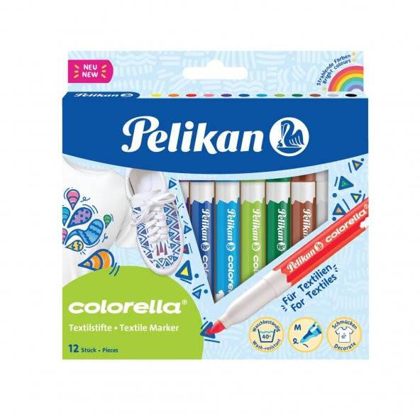 Pelikan Tekstil Kalemi Colorella 12 Renk Tekstil Kalemi