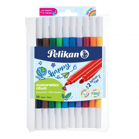 Pelikan Keçeli Kalem Colorella 2 Çift Uçlu 10 Lu Keçeli Boya Kalemi