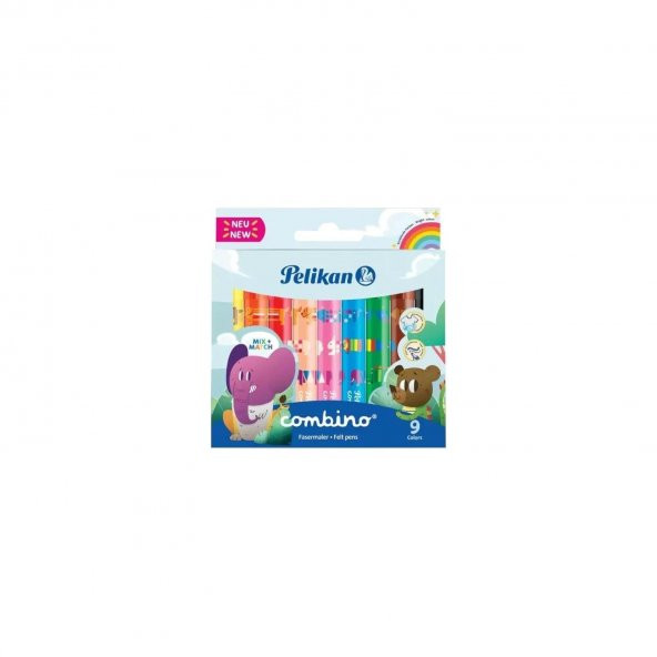 Pelikan Keçeli Kalem Combino Super Jumbo 9 Renk Keçeli Kalem