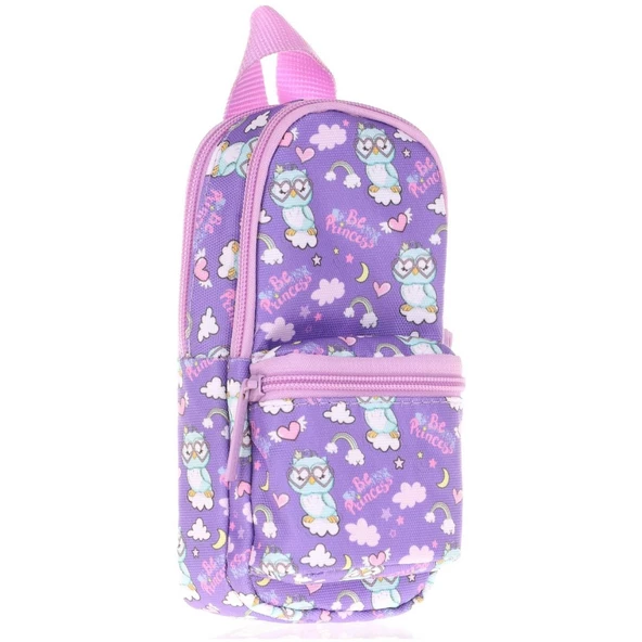 Kaukko Kalem Çantası Nature Junior Bag Owl Üç Bölmeli Kalem Çantası