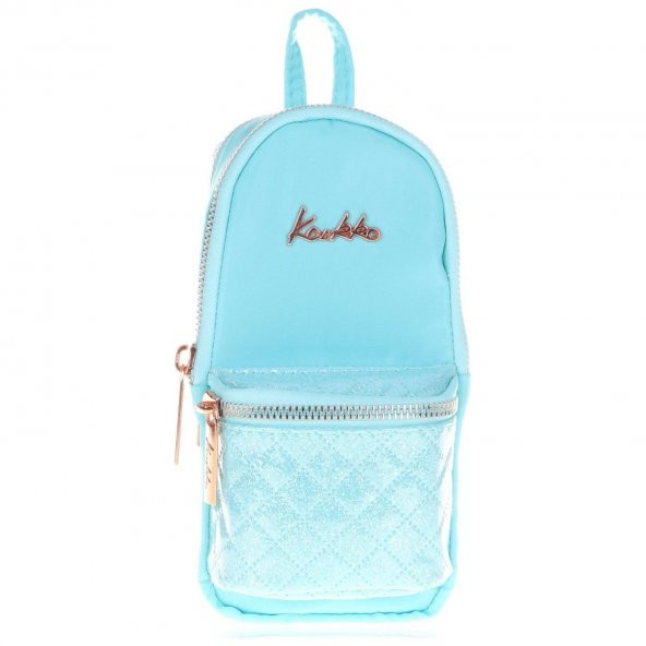 Kaukko Kalem Çantası Bright Junior Bag Kapitone-Turkuaz Üç Bölmeli Kalem Çantası - 2