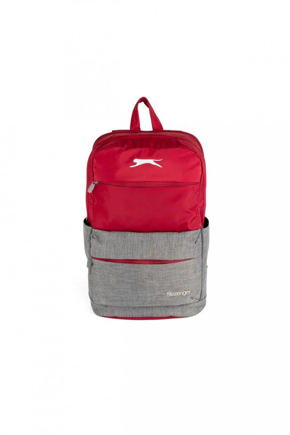 Me Sırt Çantası Slazenger Traveller Gri Kırmızı Okul Sırt Çantası