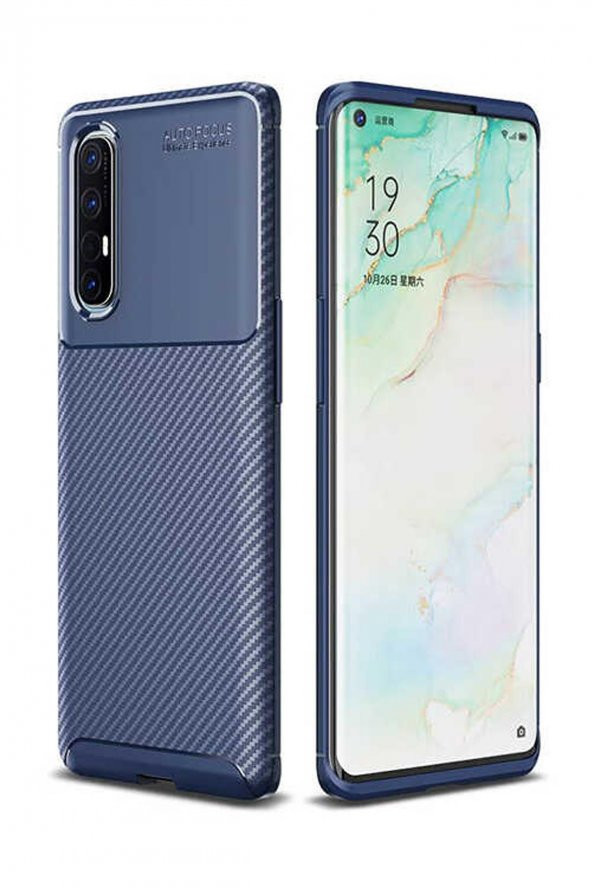 Oppo Reno 3 Pro 5G Kılıf Silikon İnce Karbon Lüx