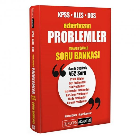 Pegem KPSS ALES DGS Problemler Ezberbozan Soru Bankası Pegem Akademi Yayınları - 2