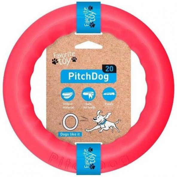 PitchDog Collar Plastik Halka Köpek Oyuncağı Pembe 20 Cm