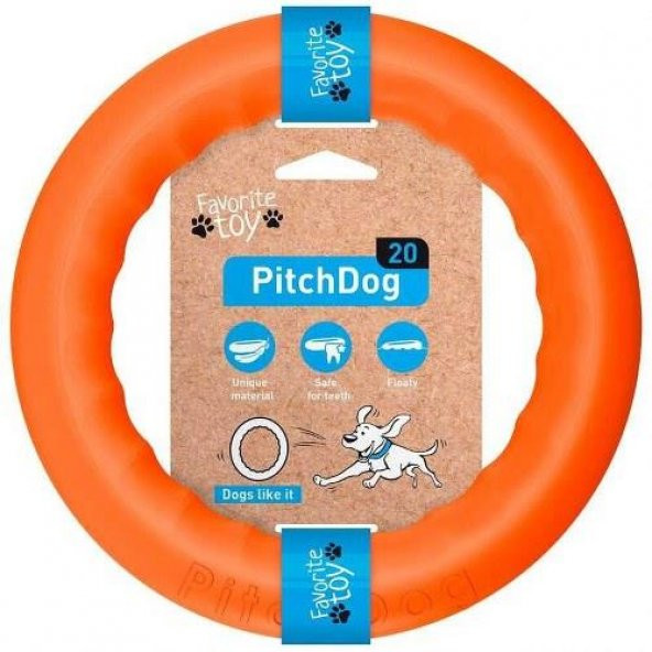 PitchDog Collar Plastik Halka Köpek Oyuncağı Turuncu 20 Cm