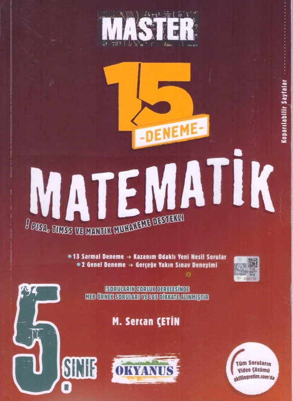 OKYANUS 5.SINIF MASTER MATEMATİK 15 DENEME