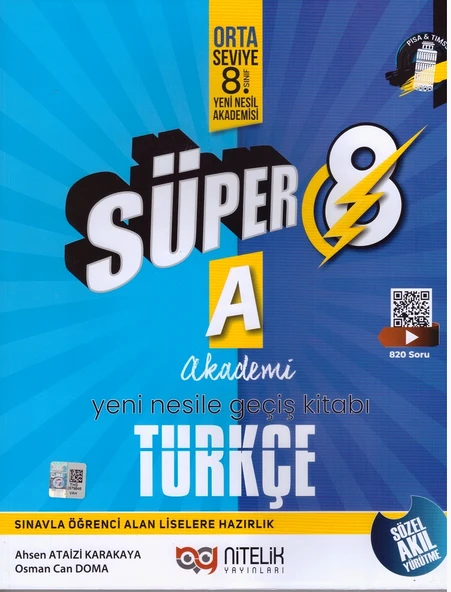 NİTELİK 8.SINIF YENİ NESİL SÜPER TÜRKÇE SORU BANKASI-A ürün görseli