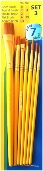 Fanart Academy 7'li Sentetik Kıl Fırça Seti Set 3 / 7500.S3 ürün görseli