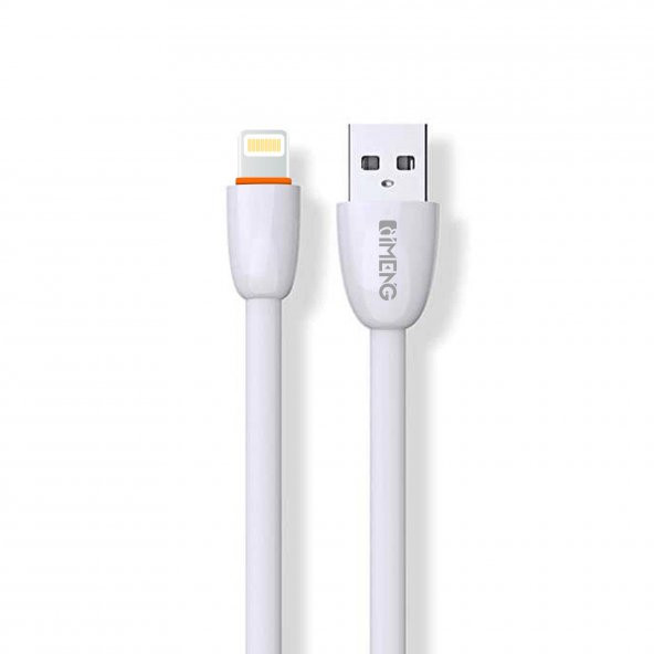 İmeng Apple iPad Mini 5 3.1A UsbA to Lightning Data ve Hızlı Şarj Kablosu Beyaz