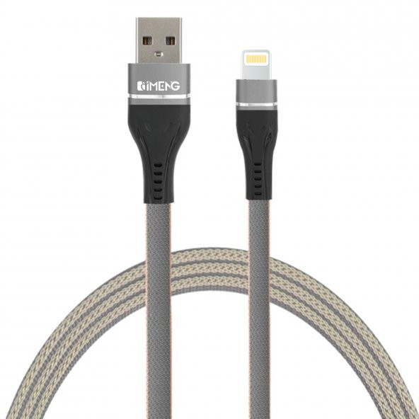 İmeng Apple iPad Mini 2 Wi-Fi + Cellular  3.1A UsbA to Lightning Örgülü Data ve Hızlı Şarj Kablosu Gri