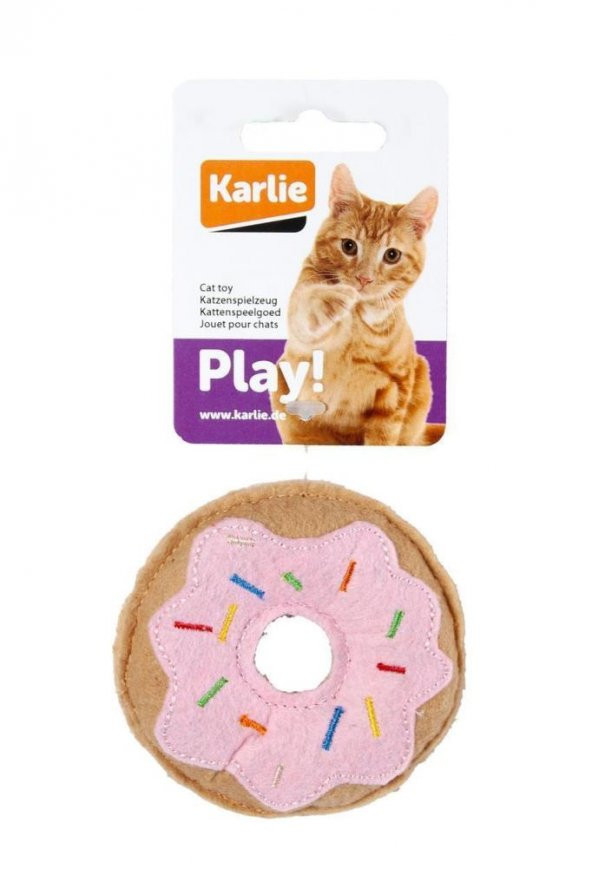 Karlie Peluş Kedi Oyuncağı 7.5  Cm Çörek Pembe