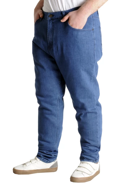 Mode XL Büyük Beden Erkek Kot Pantolon MARWEL NOCHE BLUE 22940 Mavi - 2