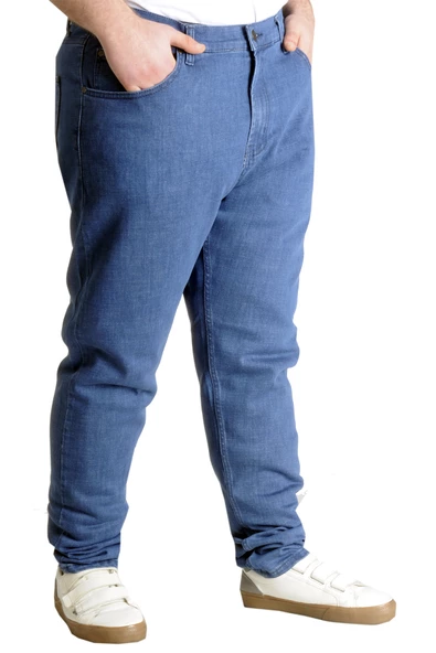 Mode XL Büyük Beden Erkek Kot Pantolon MARWEL NOCHE BLUE 22940 Mavi - 3