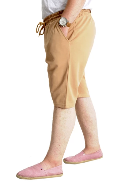 Mode XL Büyük Beden Erkek Şort INTERLOK 23515 Bej - Resim 2