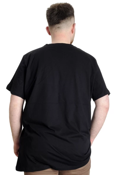 Mode XL Büyük Beden Erkek T-shirt FUTURISTIC 23142 Siyah - 4
