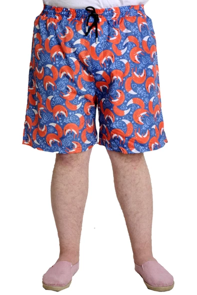 Mode XL Erkek Deniz Şortu DESENLİ 23464 Oranj