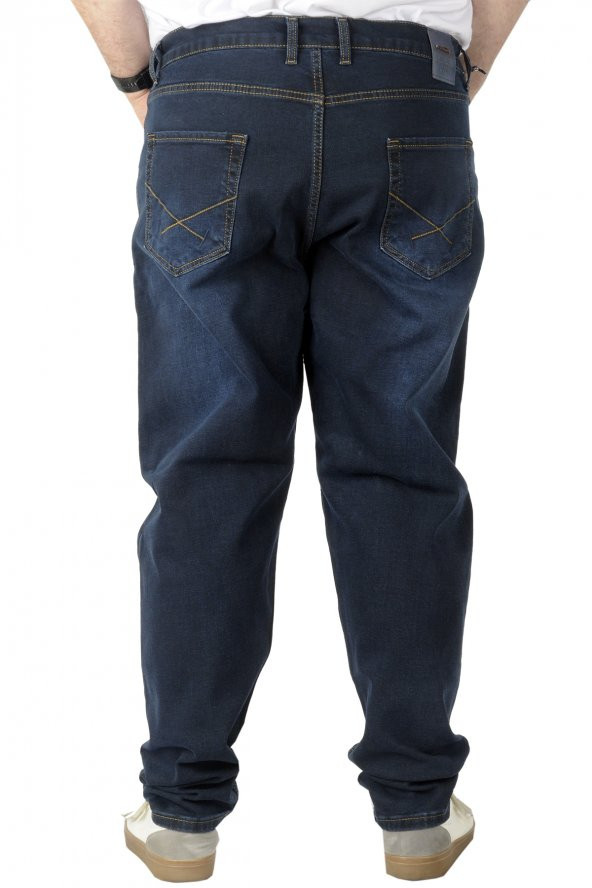Mode XL Büyük Beden Erkek Kot Pantolon Klasik 5Cep Marwel 22922 Blueblack - 3