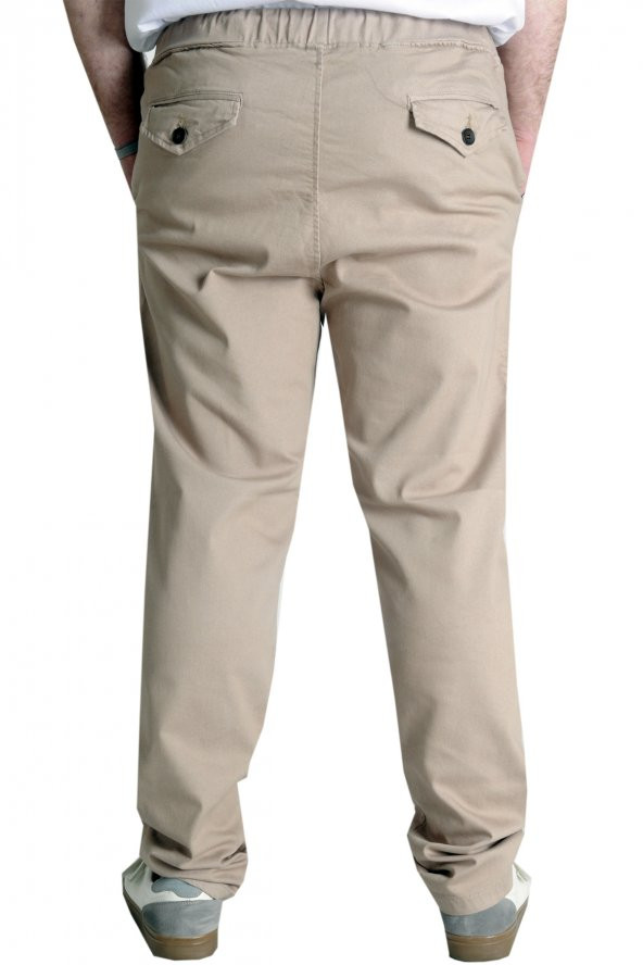 Mode XL Büyük Beden Pantolon Keten Jogger Arsenal  21914  Bej - 2