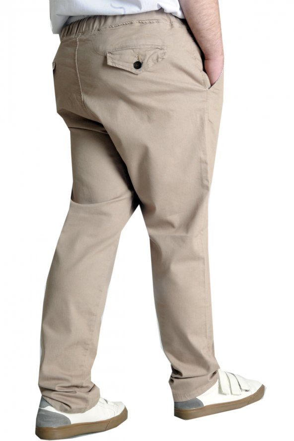 Mode XL Büyük Beden Pantolon Keten Jogger Arsenal  21914  Bej - 3