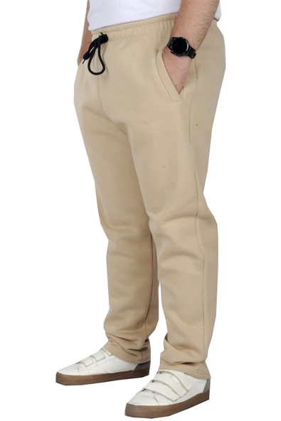 Mode XL Büyük Beden Erkek Eşofman Altı Classic 3 İp 11103 Bej - Resim 2