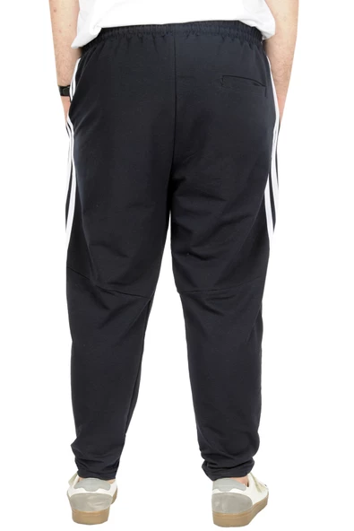 Mode XL Büyük Beden Eşofman Altı DarPaça  Stripe 22509 Lacivert - Resim 3