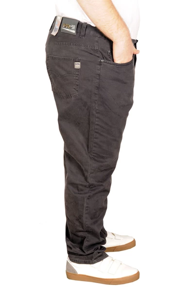 Mode XL Büyük Beden Erkek Keten Pantolon 5 Cep 21003 Antrasit - Resim 8