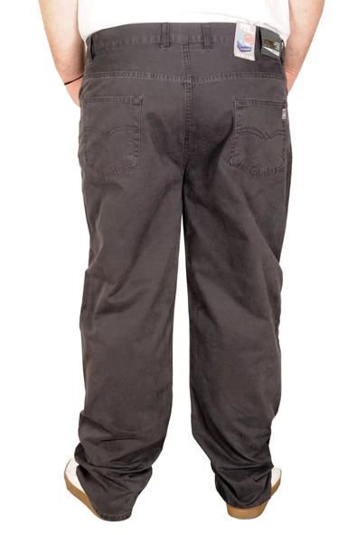 Mode XL Büyük Beden Erkek Keten Pantolon 5 Cep 21003 Antrasit - Resim 6