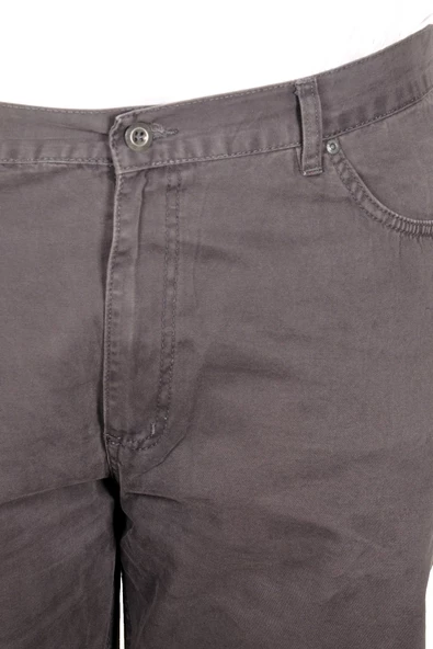 Mode XL Büyük Beden Erkek Keten Pantolon 5 Cep 21003 Antrasit - Resim 3
