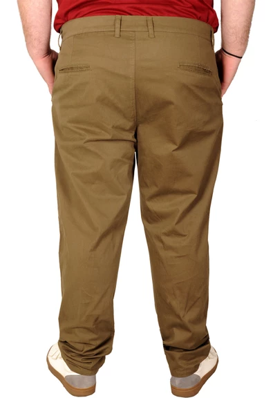 Mode XL Büyük Beden Erkek Pantolon Keten Milano 20850 Haki - 3