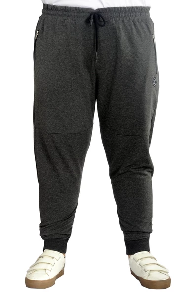 Mode XL Büyük Beden Eşofman Altı DarPaça  Zippered 22501 Antramelanj ürün görseli 1