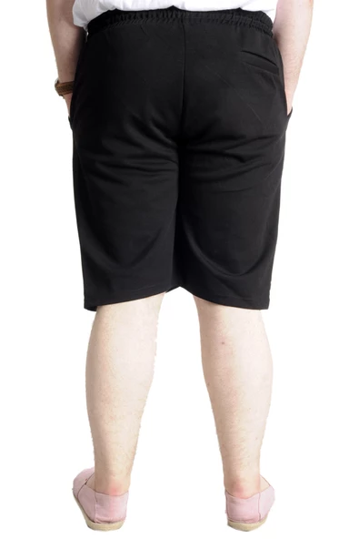 Mode XL Büyük Beden Erkek Şort INTERLOK 23515 Siyah - Resim 4