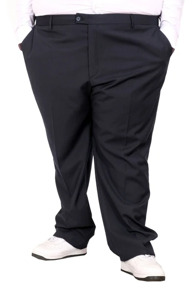 Mode XL Buyuk Beden Erkek Kumaş Pantolon Superior 21024 Lacivert - Resim 9