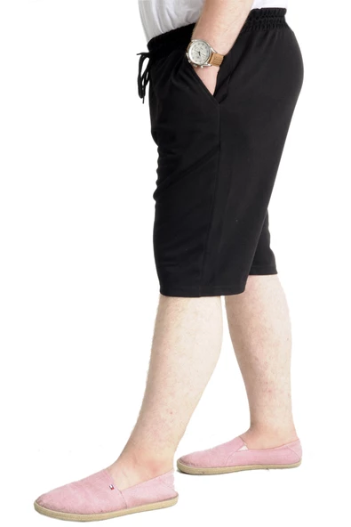 Mode XL Büyük Beden Erkek Şort INTERLOK 23515 Siyah - Resim 2