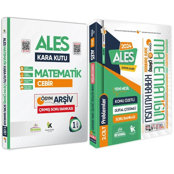 ALES Matematik Kara Kutu 1.ve 2.Cilt Konu Özetli D.Çözümlü ÖSYM Soru Bankası SET PAKET