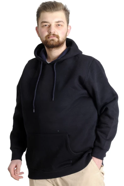 Mode XL Erkek Sweatshirt Kapşon Pocket Basic 20562 Lacivert ürün görseli