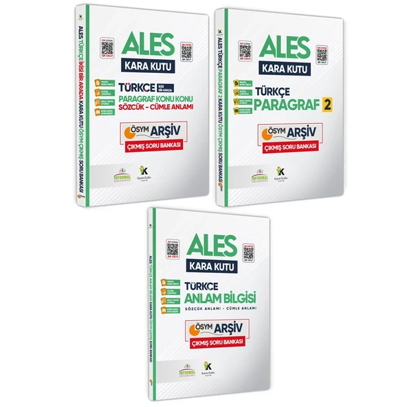 ALES Türkçenin Kara Kutusu Dijital Çözümlü Konu Özetli ÖSYM Çıkmış Soru Bankası Altın Set Paket