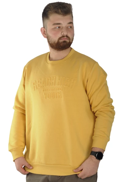 Mode XL Erkek Sweatshirt Bisiklet Yaka Reach High 22544 Hardal ürün görseli