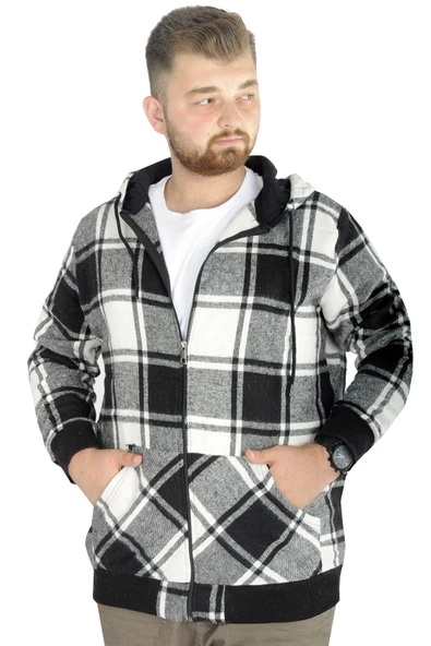 Mode XL Erkek Oduncu Kapsonlu Sweat Pocket 21574 Bej