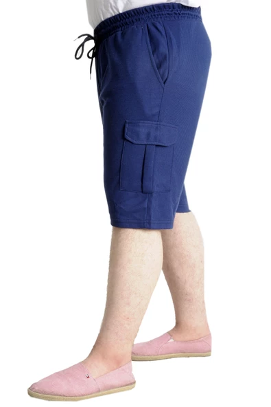 Mode XL Büyük Beden Erkek Şort Kargo Cep WAFFLE 23500 İndigo - 2
