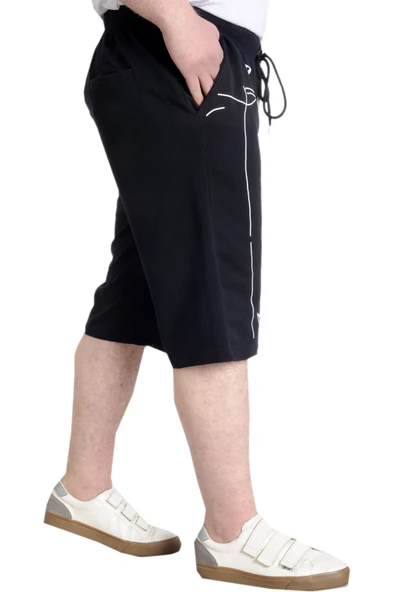 Mode XL Büyük Beden Kapri COMPLICATED 23510 Lacivert - Resim 3