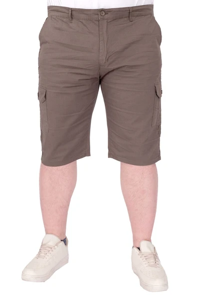 Mode XL Büyük Beden Erkek Kapri Klasik 21401 Haki - Resim 9