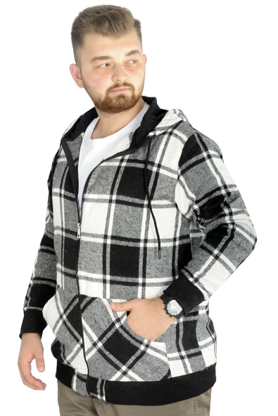 Mode XL Erkek Oduncu Kapsonlu Sweat Pocket 21574 Bej - 3