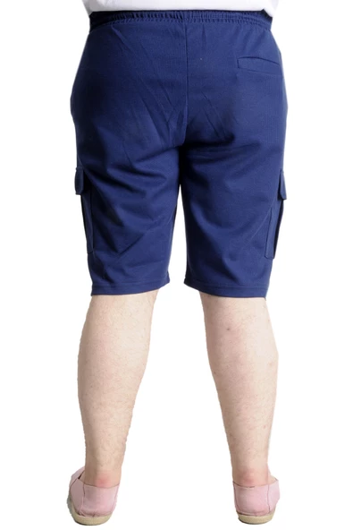 Mode XL Büyük Beden Erkek Şort Kargo Cep WAFFLE 23500 İndigo - 4
